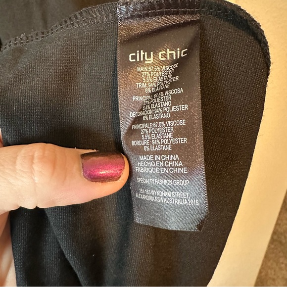 City Chic black rhinestone and mesh minidress size 16 - Picture 5 of 9